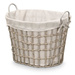 Coș de rufe țesut cu mânere, 44 x 43 x 50 cm