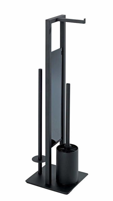 Suport pentru hârtie și perie de toaletă Rivalta, WENKO, negru