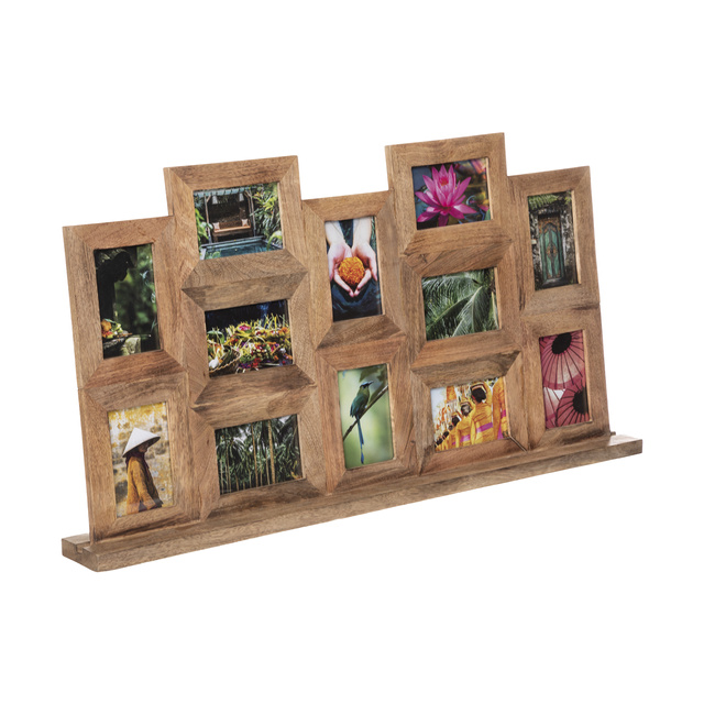 Multi rama foto, 12 fotografii, din lemn