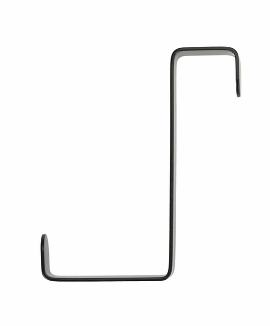 Set 4 carlige pentru uși, Negru, 7,6x6x1,2 cm, WENKO