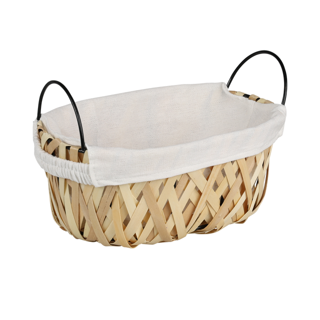 Coș pentru pâine cu împletitură din lemn, 25 x 17 cm