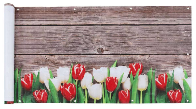 Husa pentru balcon cu lalele, 5 m x 85 cm