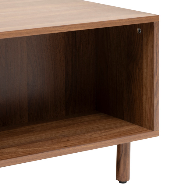 Masa de cafea cu rafturi închise SLIDY, culoare lemn închis, 108 x 60 x 42 cm