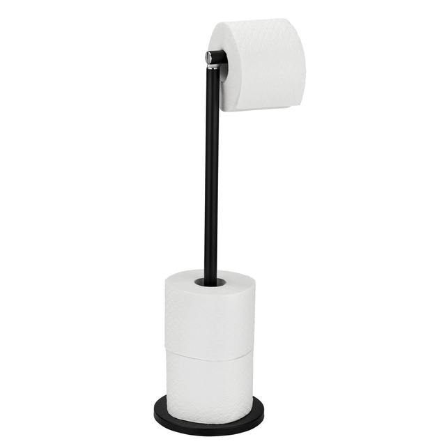 Suport pentru hârtie igienică cu mâner, Wenko, negru