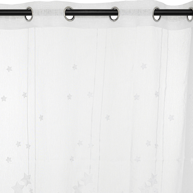 Perdea cu inele si stele brodate ETOILES, 140 x 240 cm