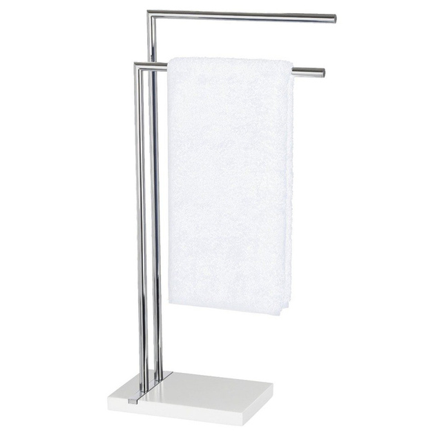 Suport pentru prosoape NOBLE WHITE - cu 2 brațe, cromat, WENKO, alb