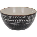 Miska ceramiczna na sałatki, kuchenna, kolor czarny ze wzorem