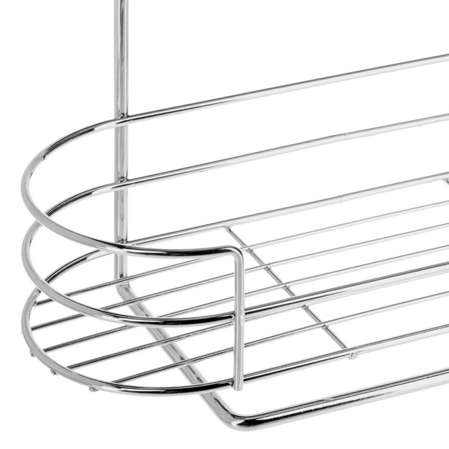 Raft de duș suspendat, 2 niveluri, oțel cromat, 25 x 10 x 42 cm