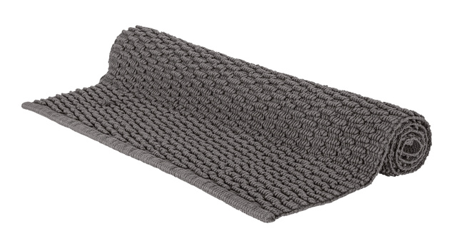 Covor de baie MONA, bumbac, 50 x 80 cm, gri inchis, WENKO
