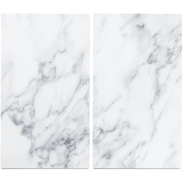 Plăci de protecție din sticlă MARBLE WHITE pentru aragaz – 2 bucăți, ZELLER, model 5