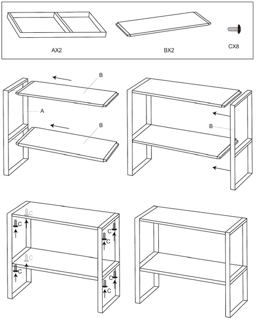 Raft bucatarie, 2 nivele, 40 x 17,5 x 35 cm