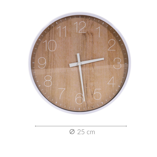 Ceas rotund de perete cu fata din lemn