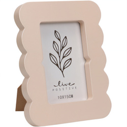 Ramă foto cu margine ondulată BASE, 16 x 2,2 x 20,8 cm, taupe