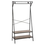 Cuier cu rafturi pentru pantofi, 160 x 80 x 38 cm, șină, dulap deschis