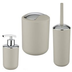 Set accesorii baie BRASIL, dozator de sapun + perie de toaleta + cos de gunoi 2 l, WENKO