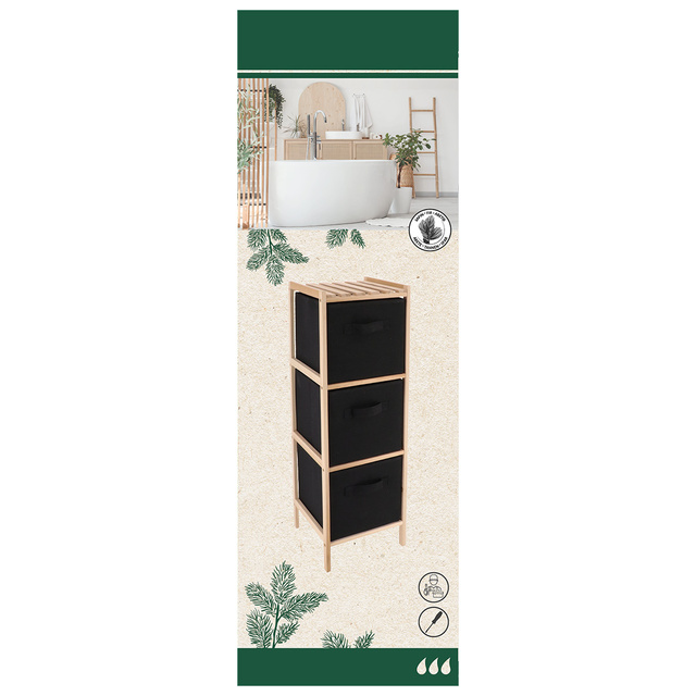 Organizer pentru baie SKANDIA, lemn de brad, 25 x 25 x 77 cm