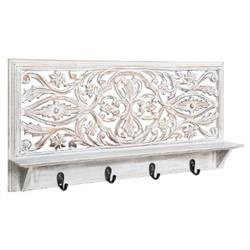 Umeraș pentru hol cu poliță, 4 cârlige, 61 x 30 cm