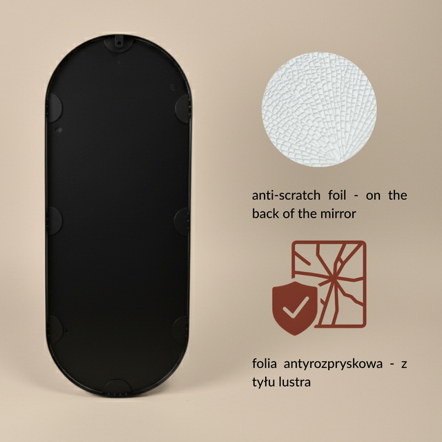 Oglindă decorativă suspendată ALVA, 80 x 30 cm