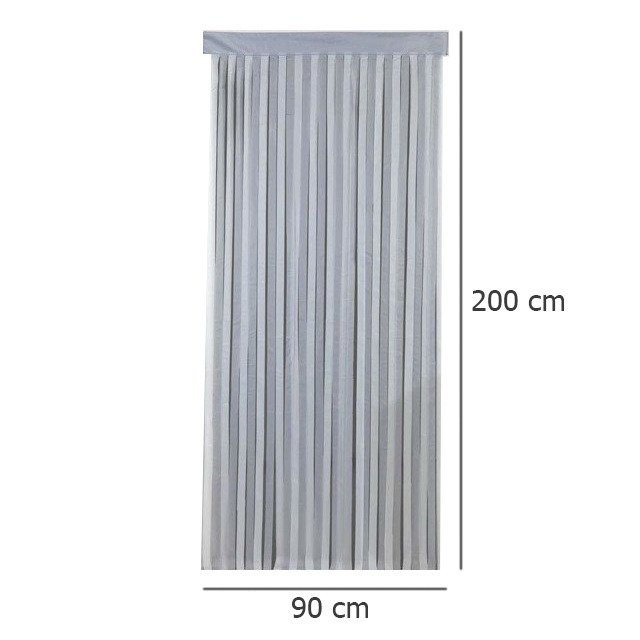 Perdeă pentru ușa cu benzi, 90 x 200 cm, gri
