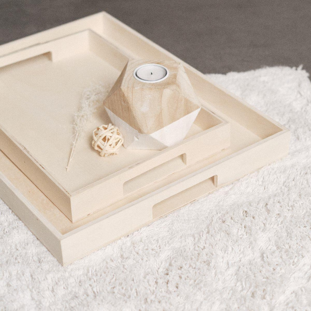 Set 2 tavi din lemn Simplicity