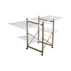 Uscător de rufe pliabil, 2 niveluri, mobil, pe roți