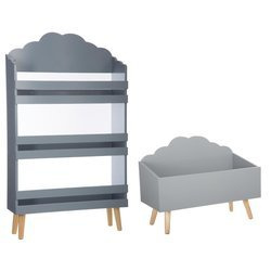 Cutie pentru jucarii, Gri, 58 x 18 x 100 cm