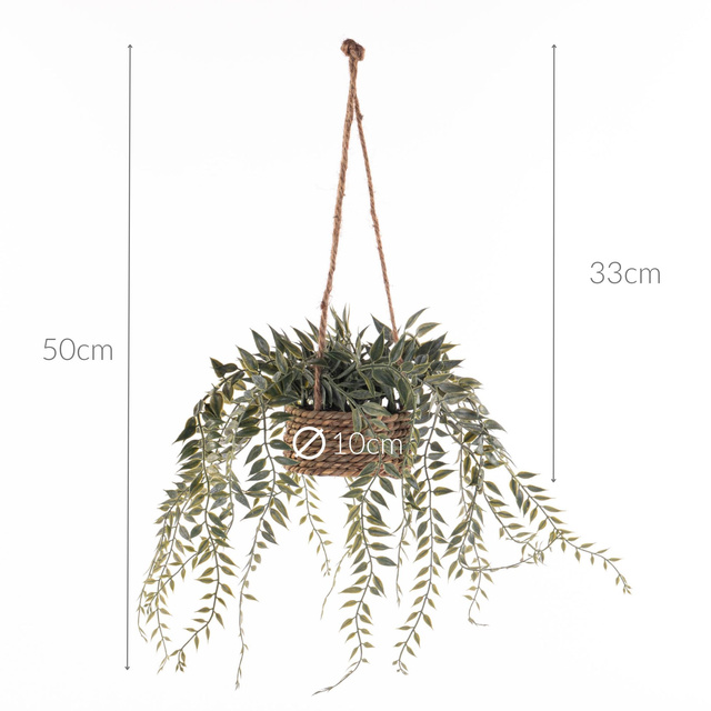 Plantă suspendată PATRI Ø 14 cm cu ghiveci din fibre naturale
