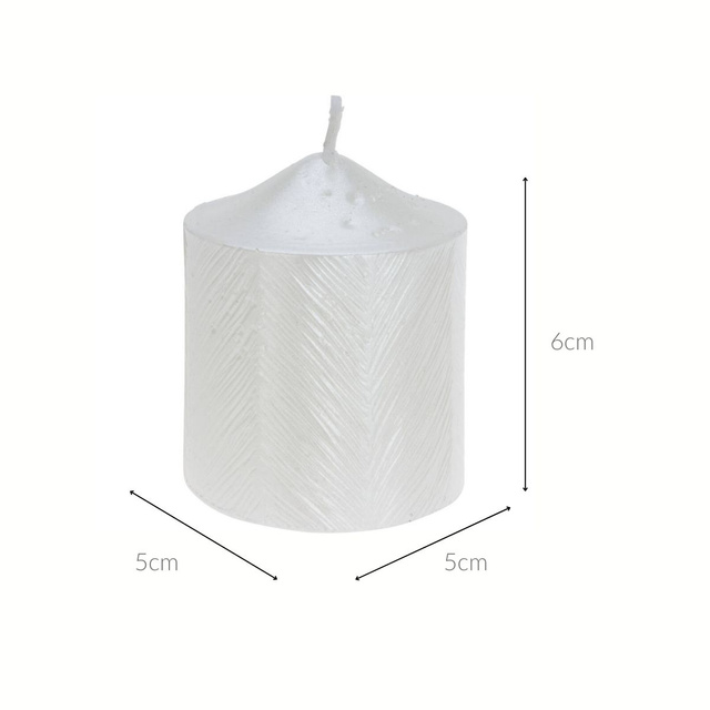 Candelă decorativă cu model metalic, 5 x 6 cm