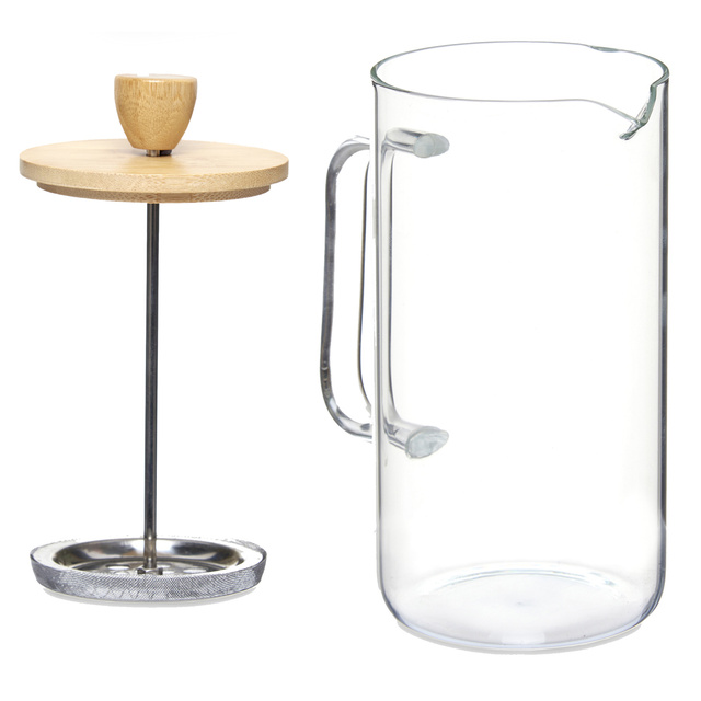 Carafa din sticlă, capac din bambus, 600 ml