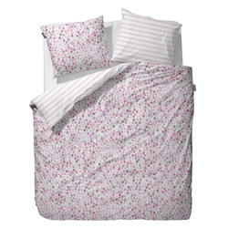 Lenjerie din satin cu buline de culoare roz, Essenza, 155 x 220 cm