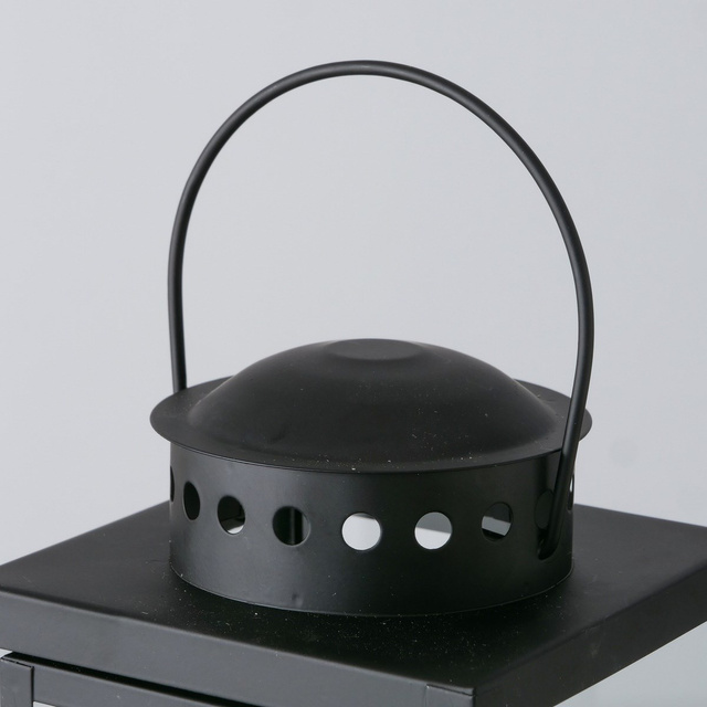 Felinar din sticla Ferro, 33 x 12 cm, rama metalica