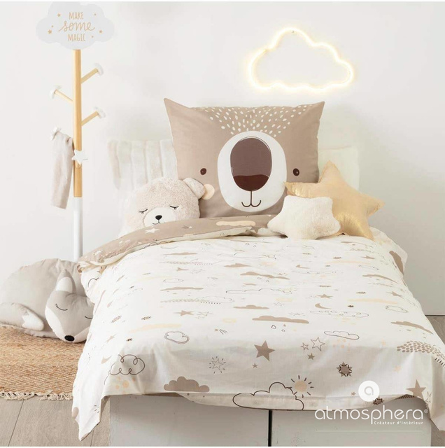 Lenjerie de pat pentru copii BEAR, 140 x 200 cm, bumbac, motiv ursuleț de pluș
