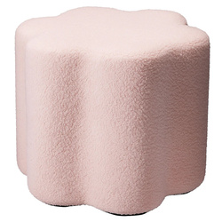 Puf floare YORE, tapițerie miel, 34 x 34 x 29 cm, roz