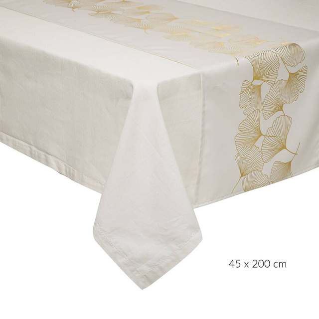 Traversa de masa cu model auriu, 45 x 200 cm