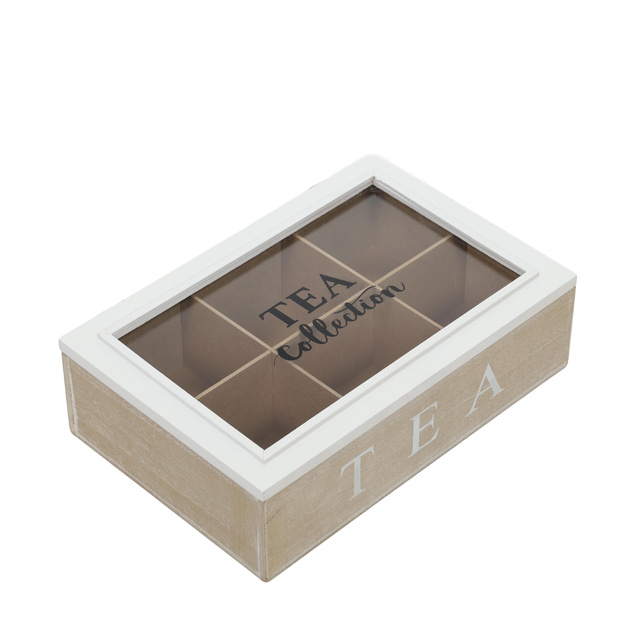 Recipient pentru ceai în plicuri, 6 compartimente, 23 x 15,5 x 8 cm