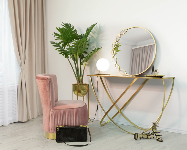 Suporturi de flori aurii cu ghivece detașabile