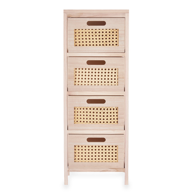 Comoda cu 4 sertare, impletitura vieneza, 25 x 27 x 73 cm