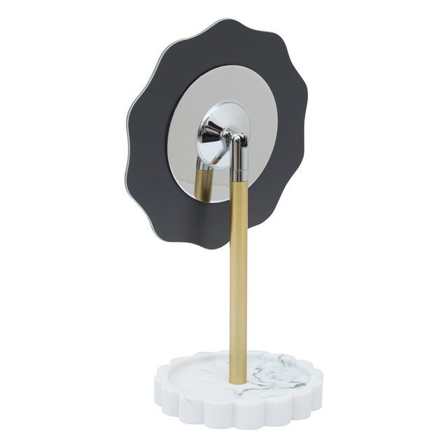 Oglindă cosmetică floare MARBY cu tavă pentru bijuterii, Ø 12,2 cm