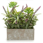 Flori artificiale in ghiveci de beton pentru balcon, 7 x 17 x 23 cm