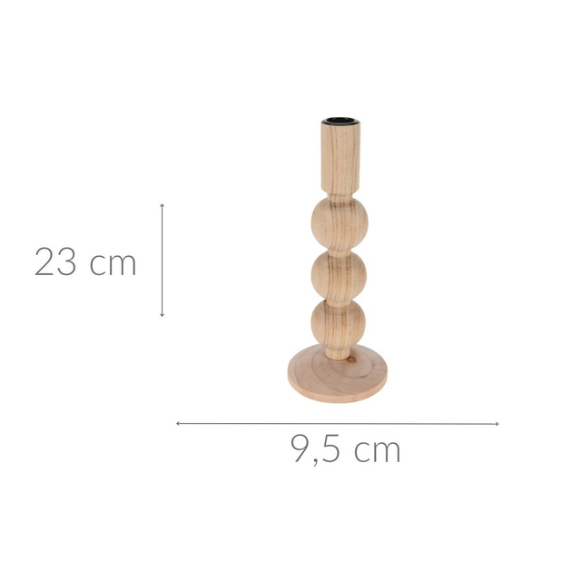 Sfeșnic din lemn natural, înălțime 23 cm