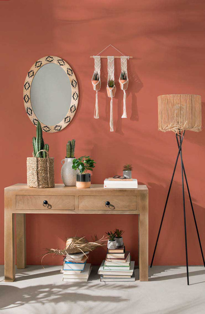 Pat de flori de perete Macrame, 3 plante artificiale