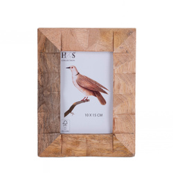 Rama foto verticală cu cadru decorativ din lemn de mango, 18 x 23 x 2,5 cm