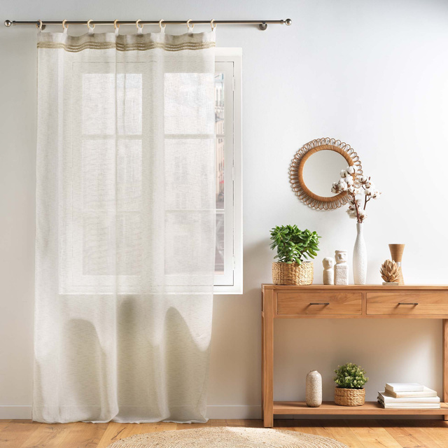 Perdea cu inele din lemn MILEO, 140 x 240 cm