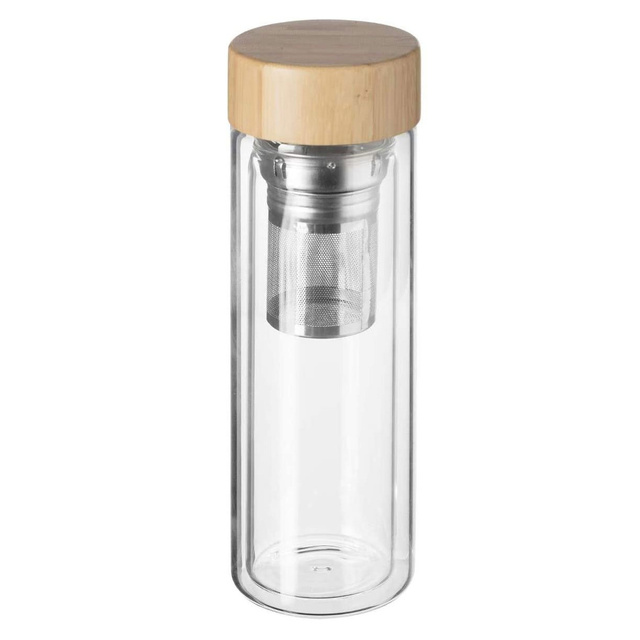 Infuzor cu perete dublu cu capac din bambus, 400 ml