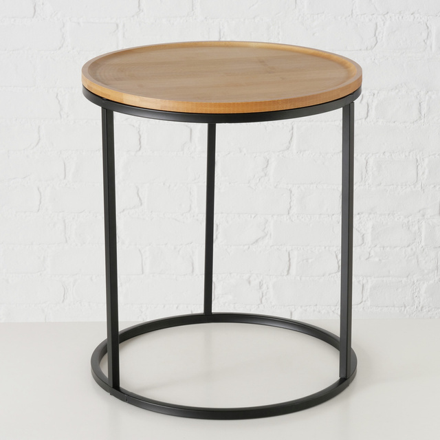 Set mese laterale cu blat din bambus BORINO, inaltime 38-45 cm