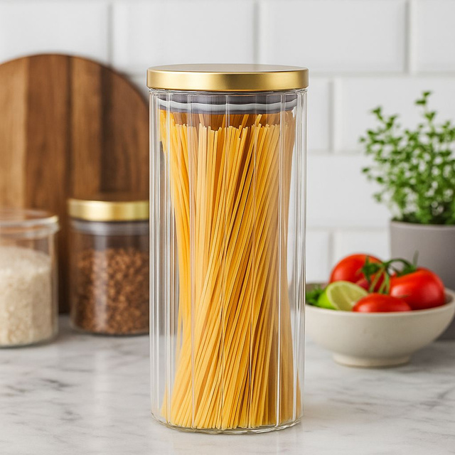 Borcan de sticlă cu capac auriu, 1000 ml