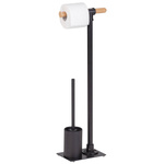 Suport metalic pentru hartie igienica si perie de toaleta FORLI, negru, Wenko