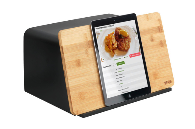 Cutie pentru paine cu tocator din lemn de bambus KUBO, WENKO