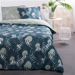 Set lenjerie de pat din bumbac Tropical Vibe, reversibila, 220 x 240 cm