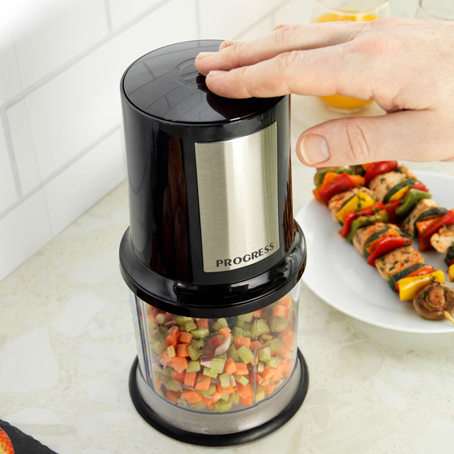 Tocator de legume 400 W Progress, lamă din oțel inoxidabil, 500 ml